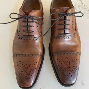 Magnanni Brown Leather Brogue Cap Toe Men’s Oxford Size 10 M